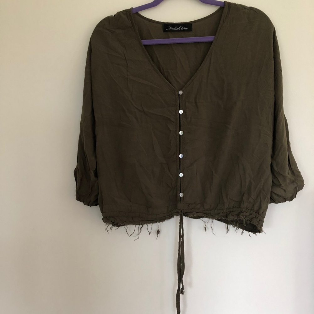 Boho Green Blouse